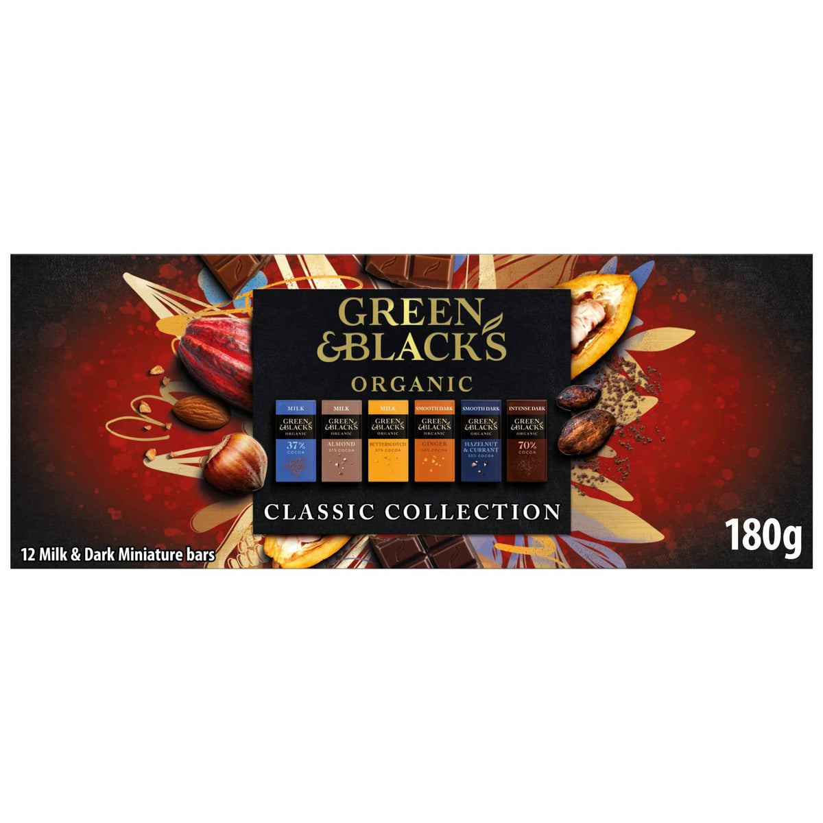 GREEN & BLACK'S Organic Milk & Dark Miniature Bars 12x15g