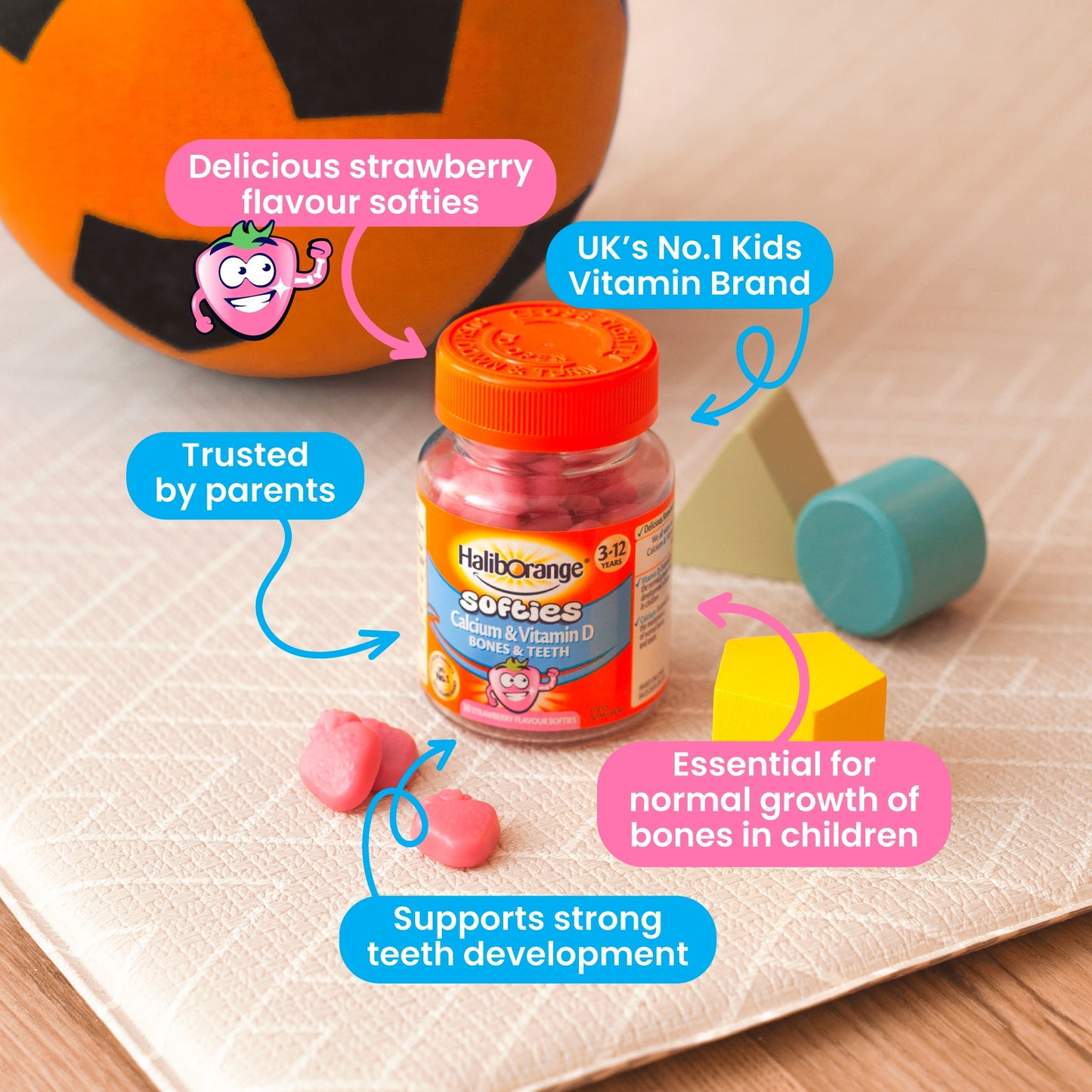 Haliborange Calcium & Vitamin D Strawberry Softies 30s — image 5
