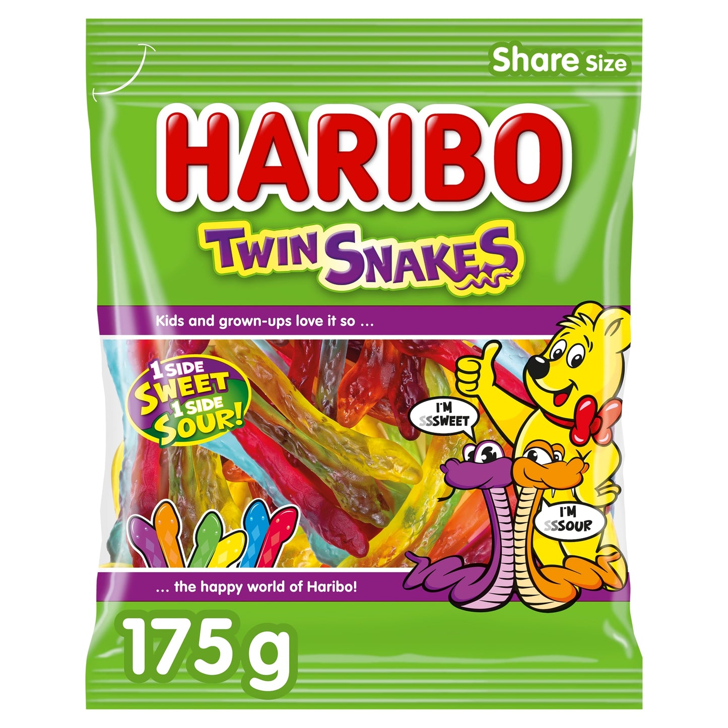 Haribo Twin Snakes Fruit Flavour Gum 175G — image 1