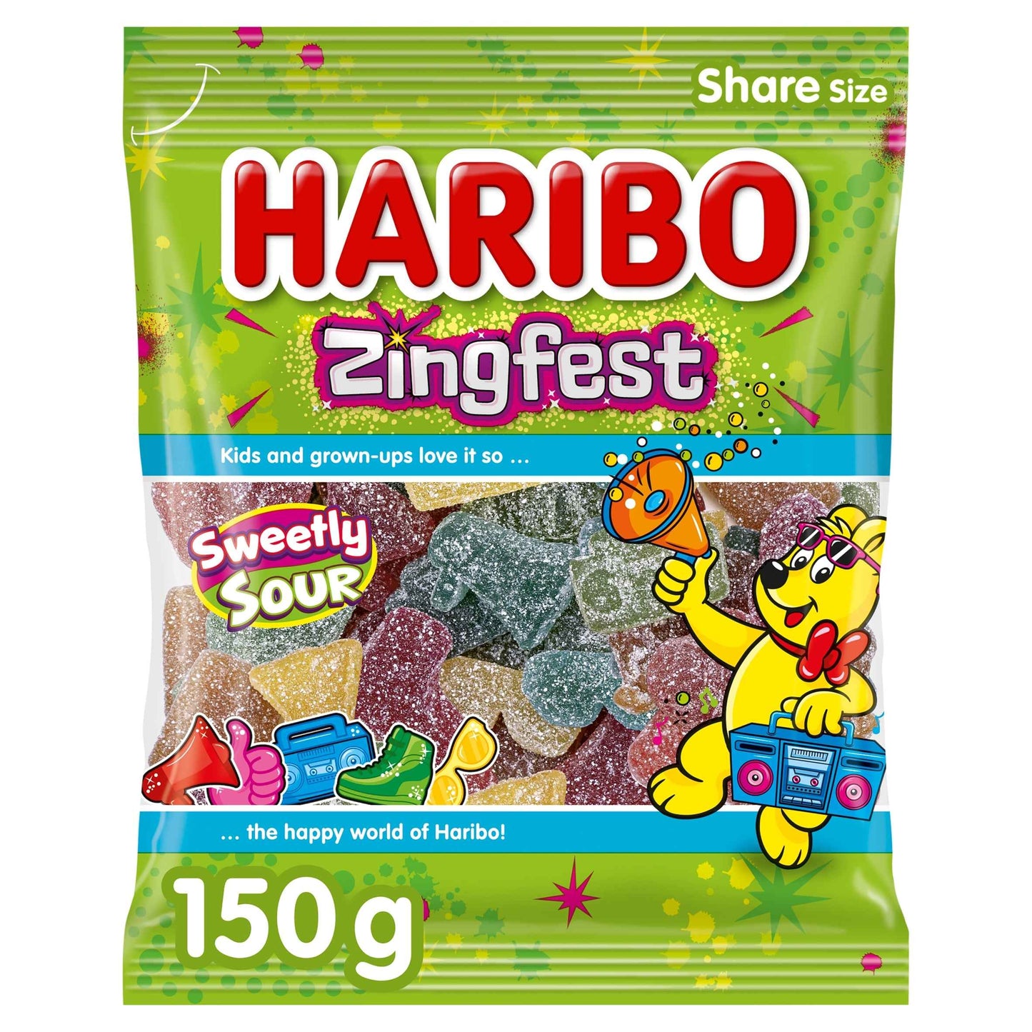 HARIBO Zingfest Fizzy Fruit Flavour 150g