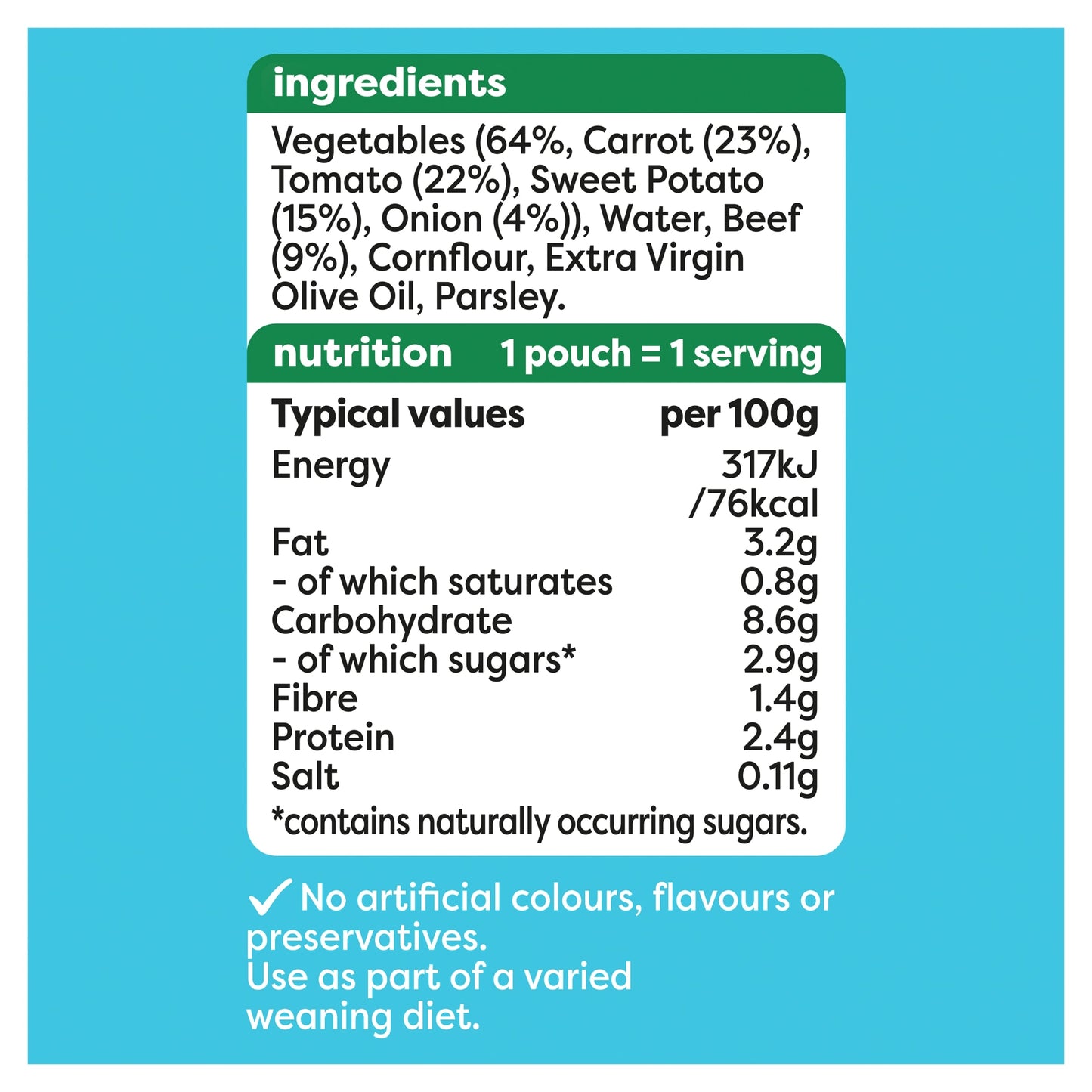 Heinz Sweet Potato & Beef Casserole Baby Food Pouch 130g — image 5