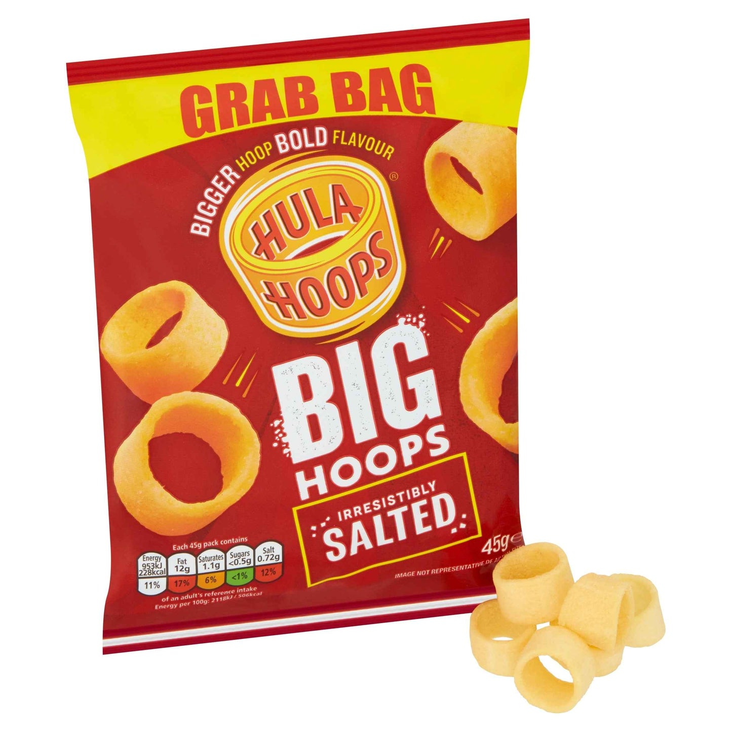 HULA HOOPS Big Hoops Salted Grab Bag 45g 45g pack shot