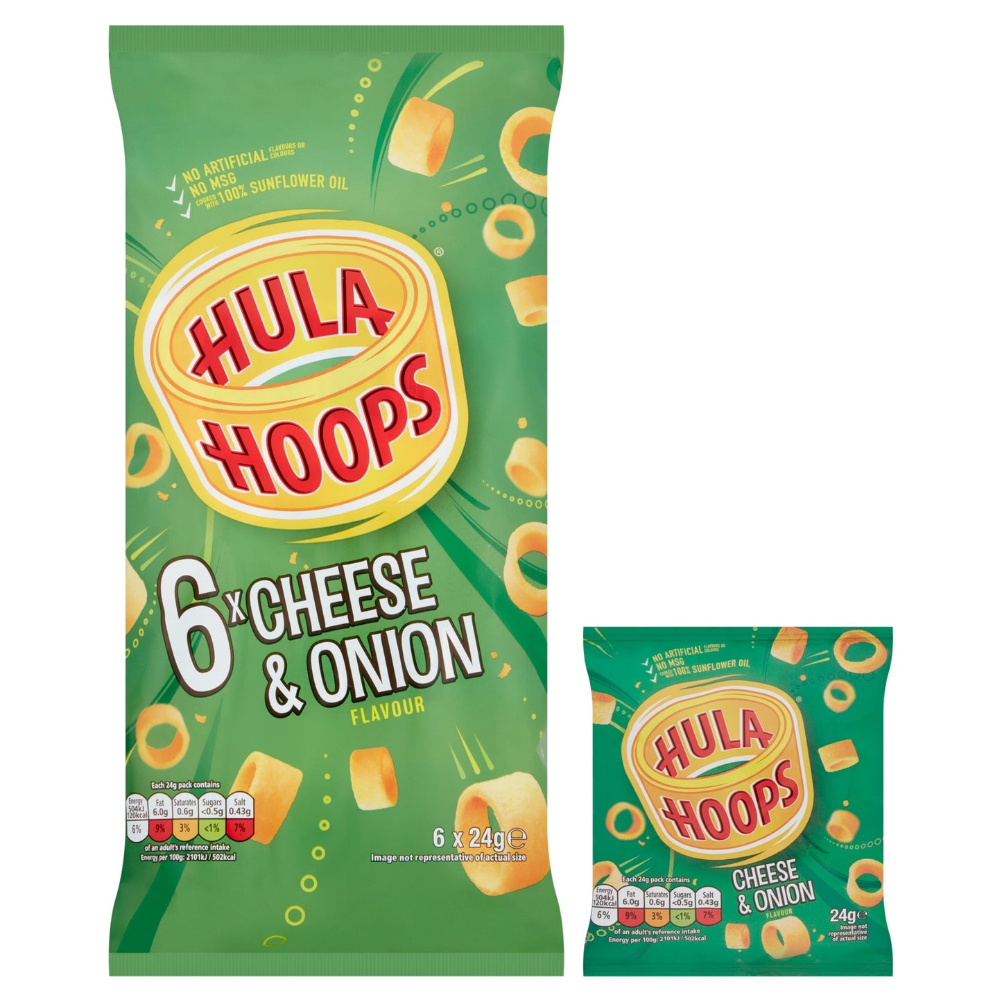 Hula Hoops Cheese & Onion Multipack Crisps 6x24g — image 2