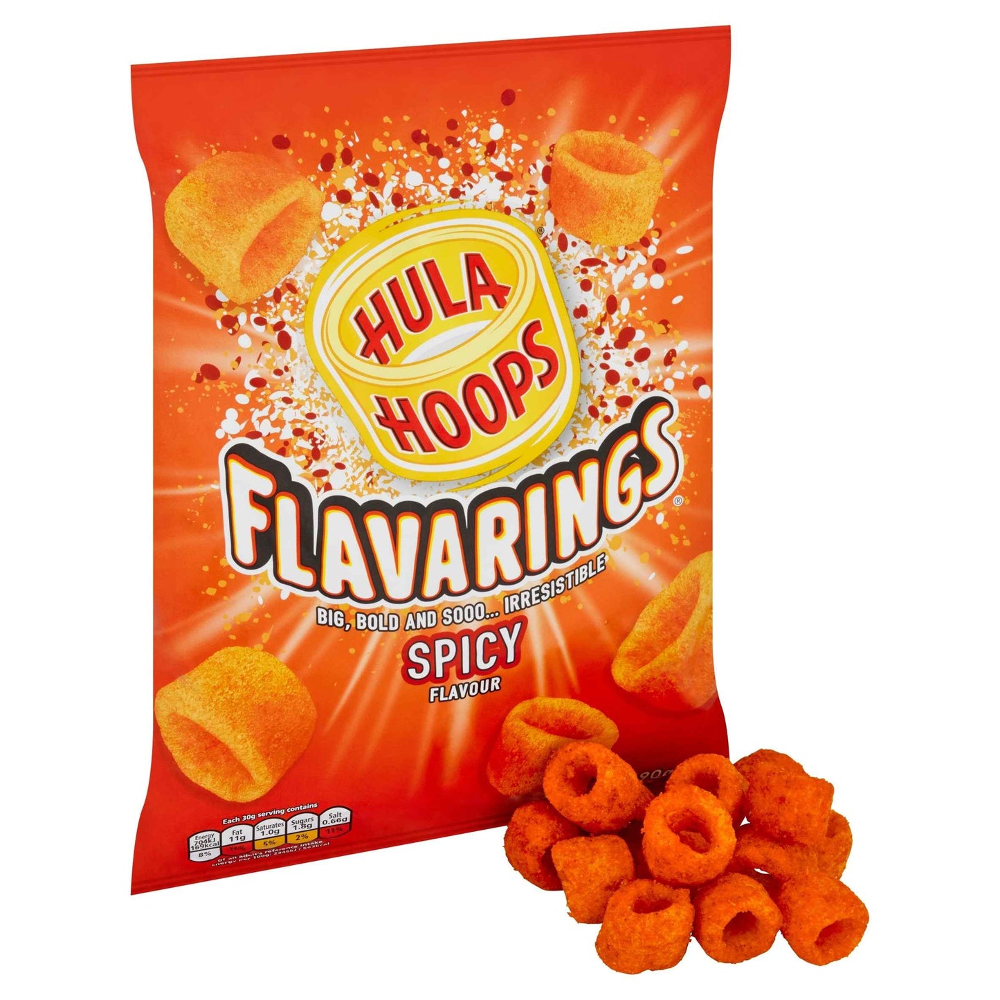 HULA HOOPS Flavarings Spicy Sharing Crisps 90g 90g pack shot