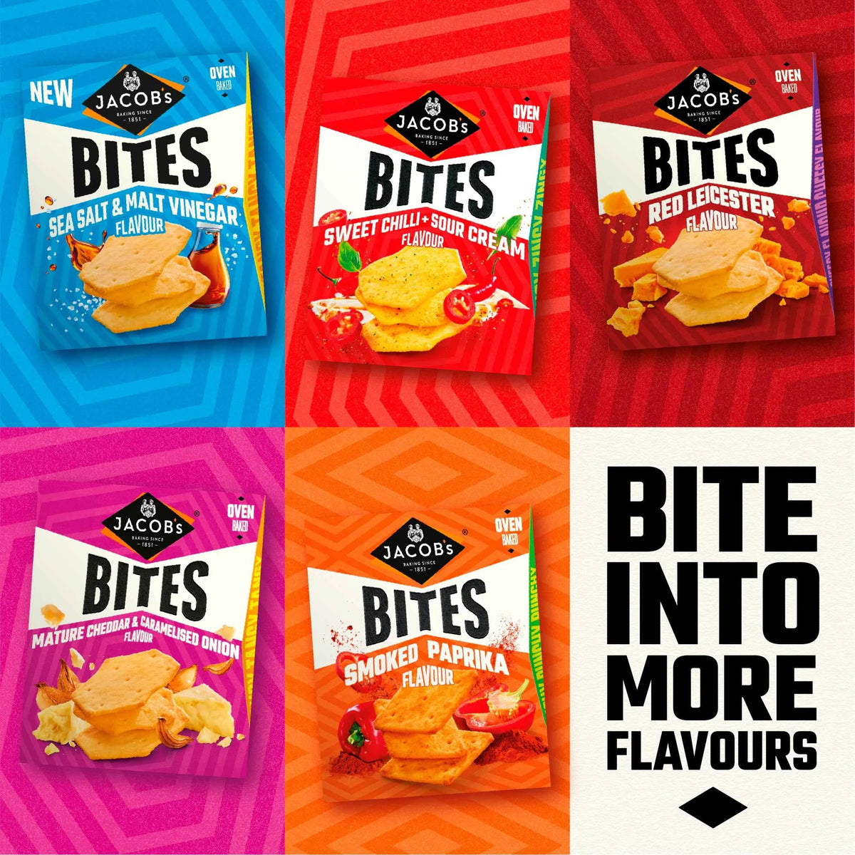 JACOB'S Bites Sea Salt &malt Vinegar 125g