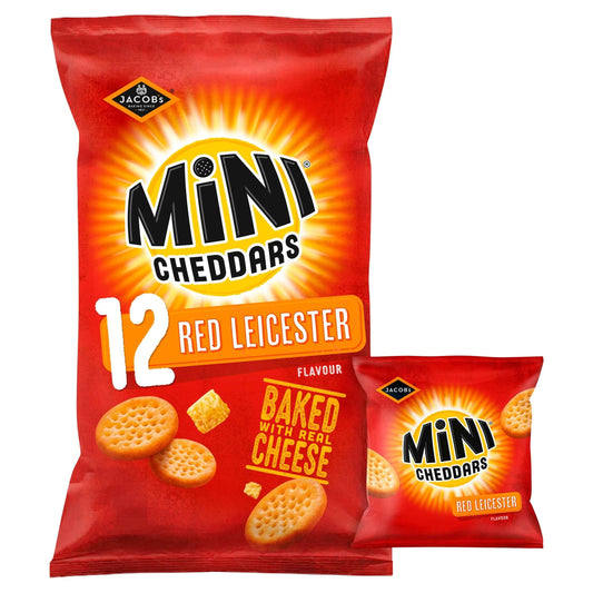 JACOB'S Mini Cheddars Red Leicester Multipack Snacks 12x23g