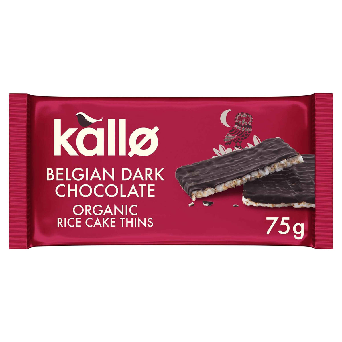 Kallo Organic Belgian Dark Chocolate Rice Cake Thins 75g