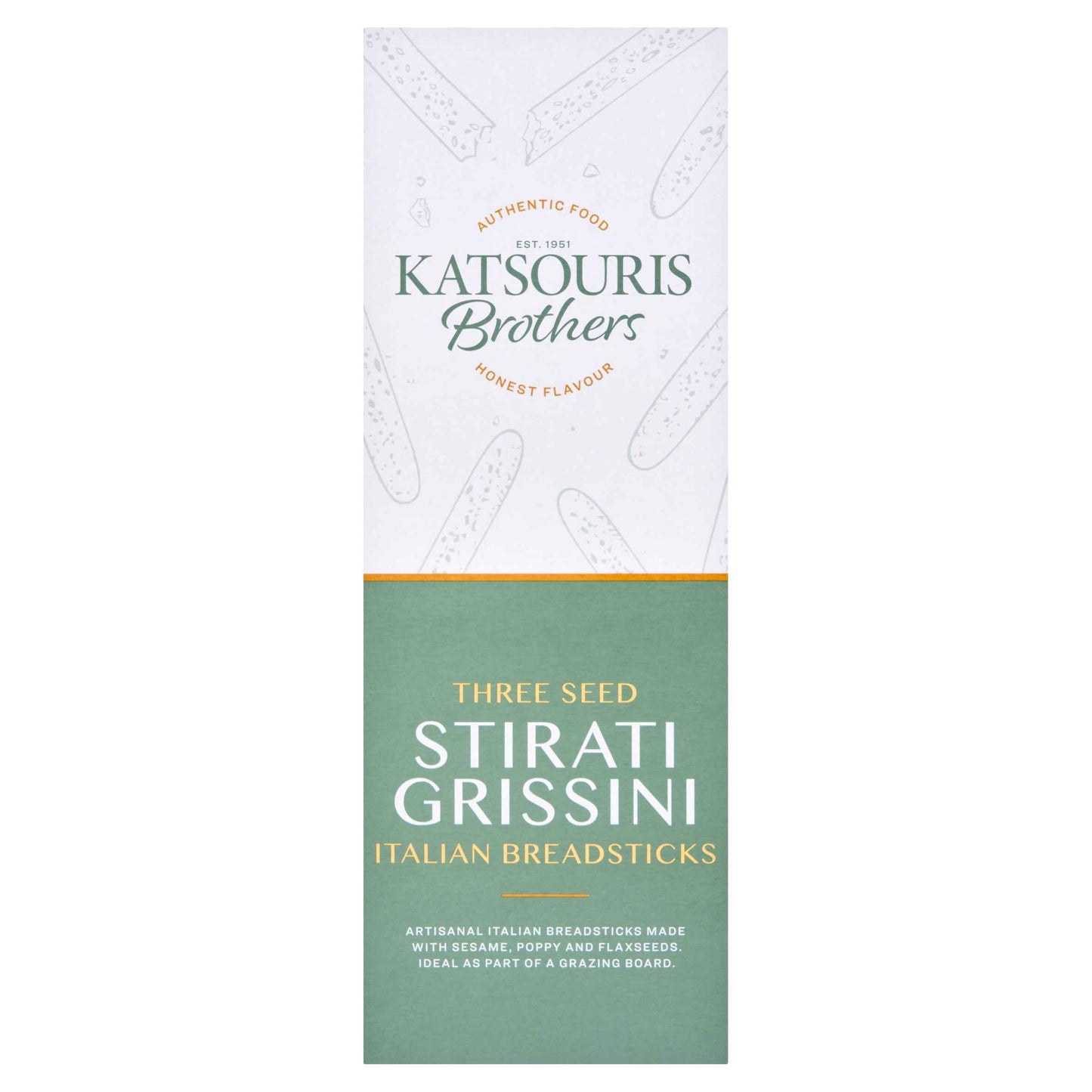 KATSOURIS Brothers Three Seed Stirati Grissini Italian Breadsticks