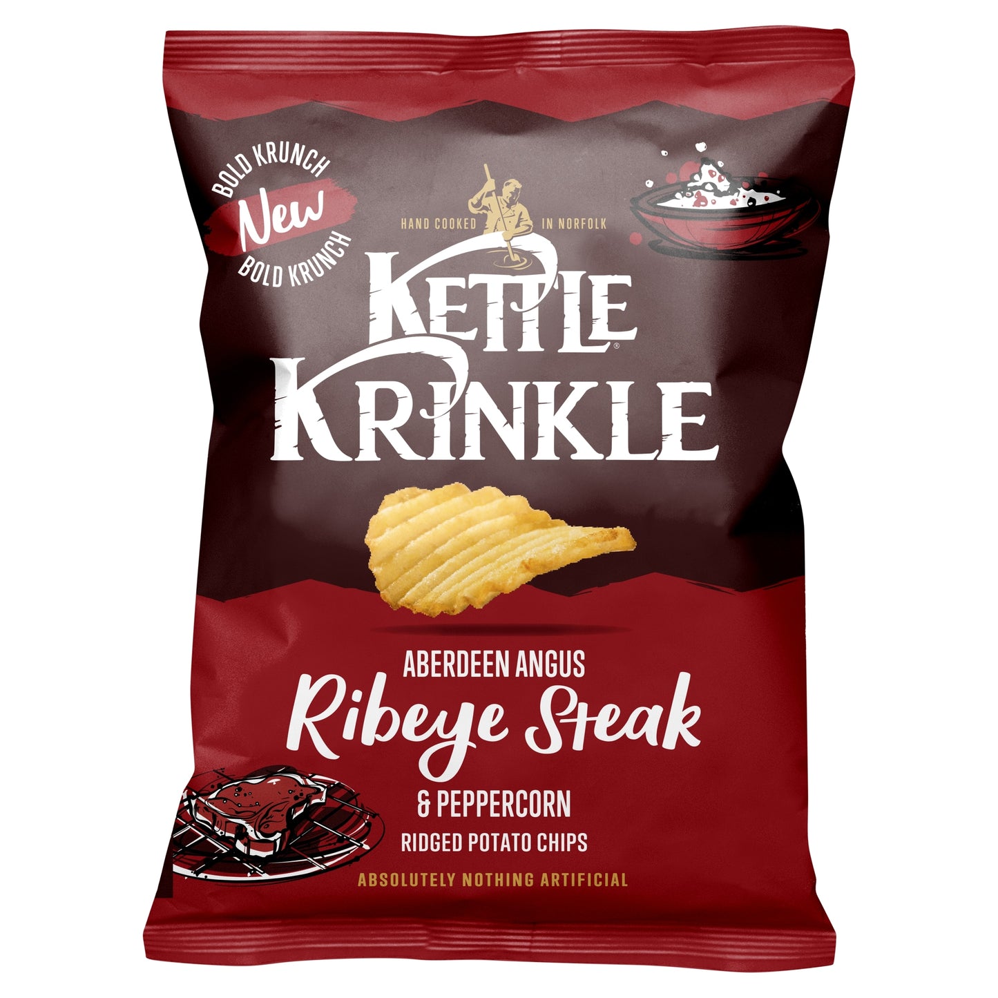 KETTLE Krinkle Aberdeen Angus Ribeye Steak & Peppercorn Chips 40g — image 1