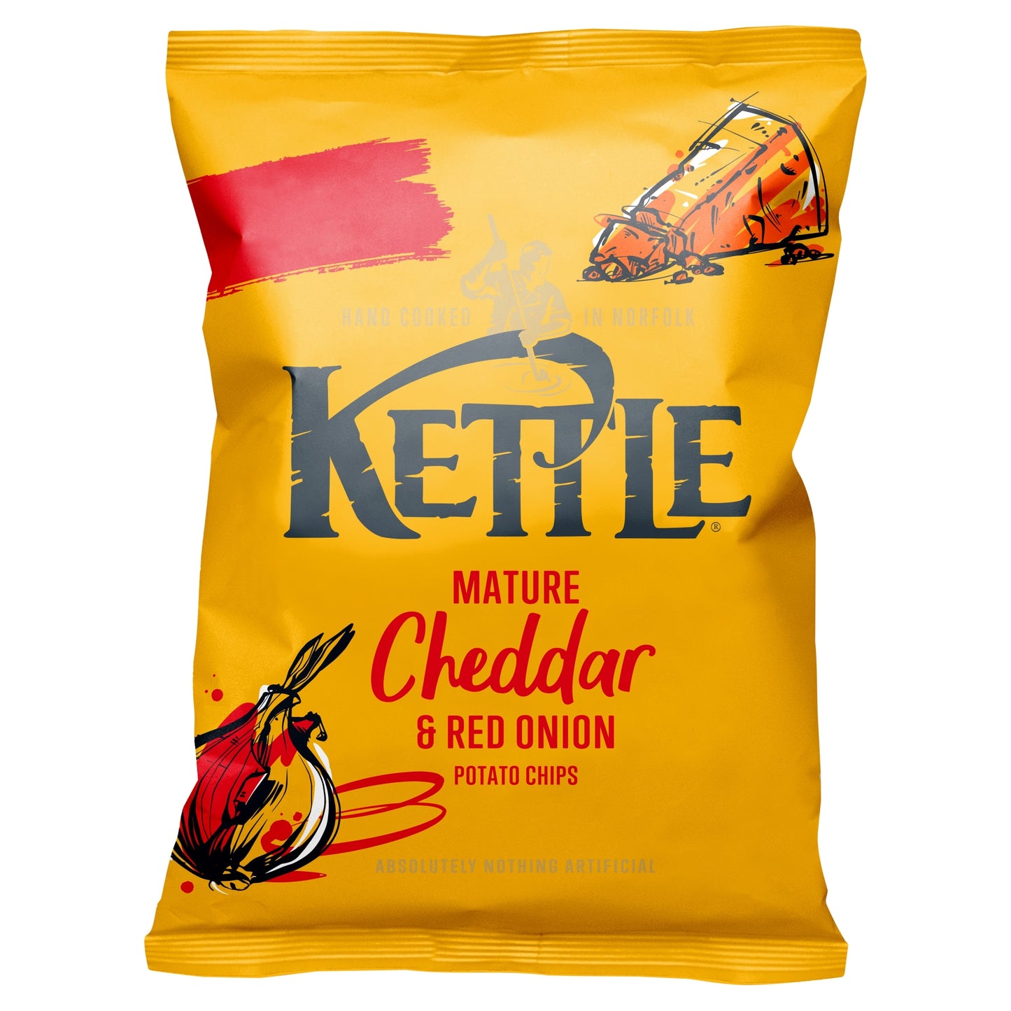 Kettle Mature Cheddar & Red Onion Potato Chips 130g — image 1