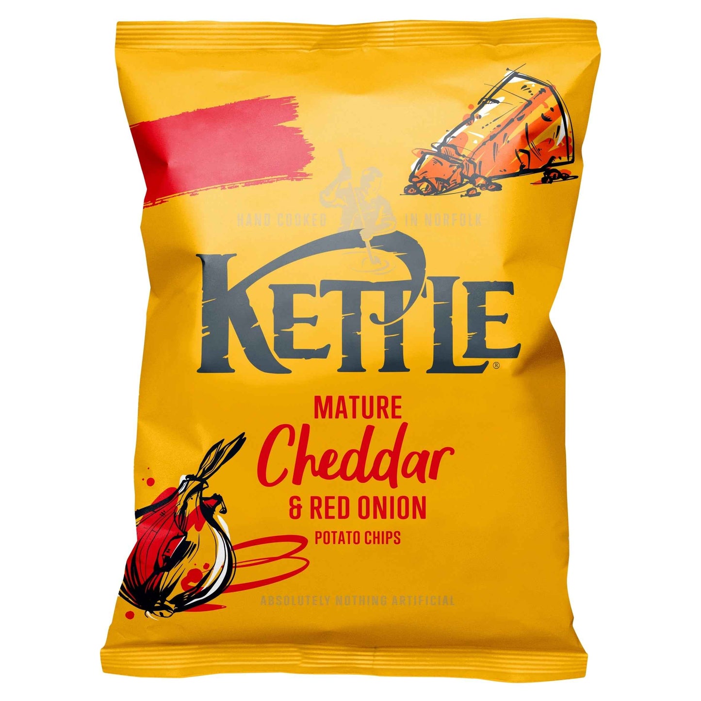 KETTLE Mature Cheddar & Red Onion Potato Chips 130g