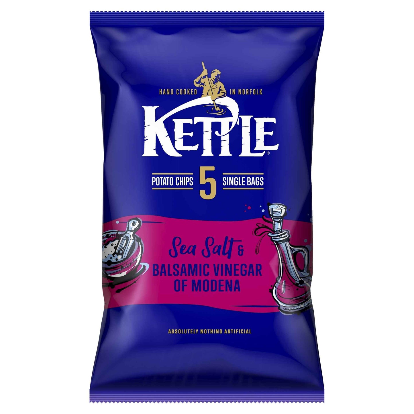 KETTLE Sea Salt & Balsamic Vinegar Crisps 5 X 25g