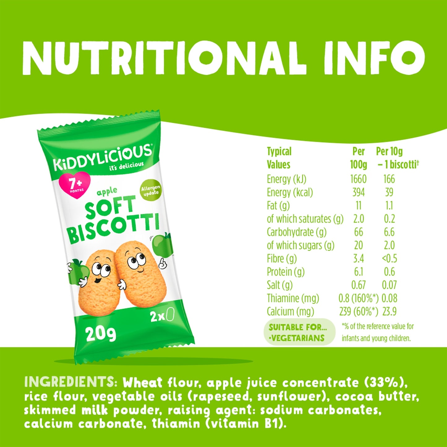 Kiddylicious Apple Soft Biscotti 6X20g — image 3