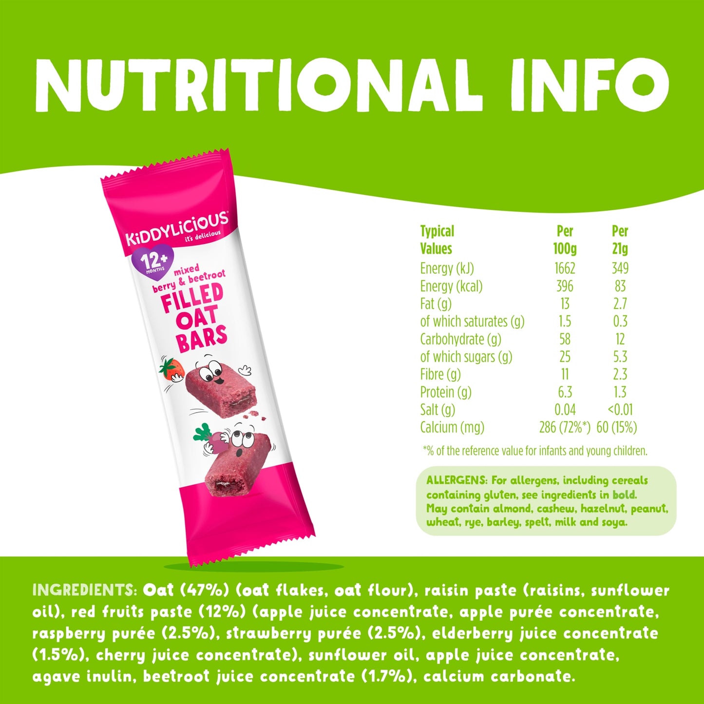 Kiddylicious Berry & Beetroot Oat Bars 5x21g — image 3