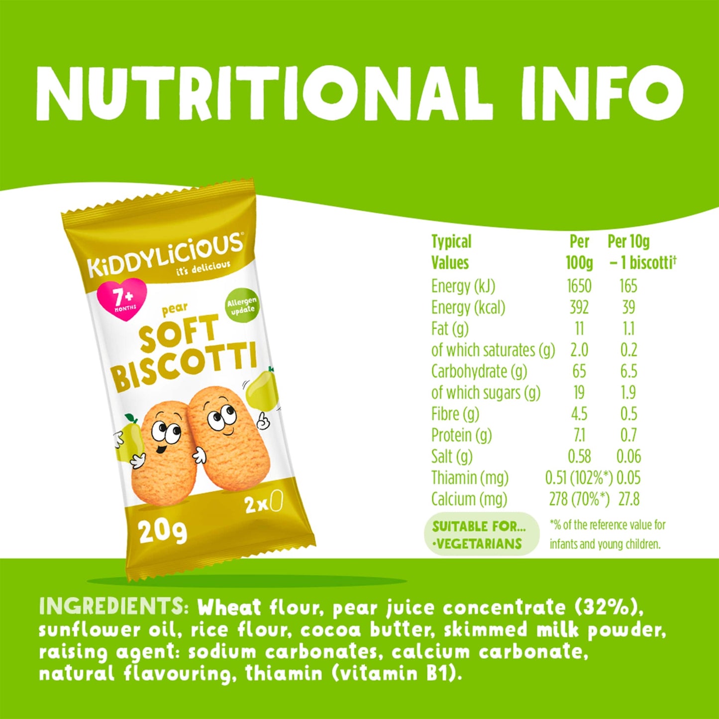 Kiddylicious Pear Soft Biscotti 6x20g — image 3