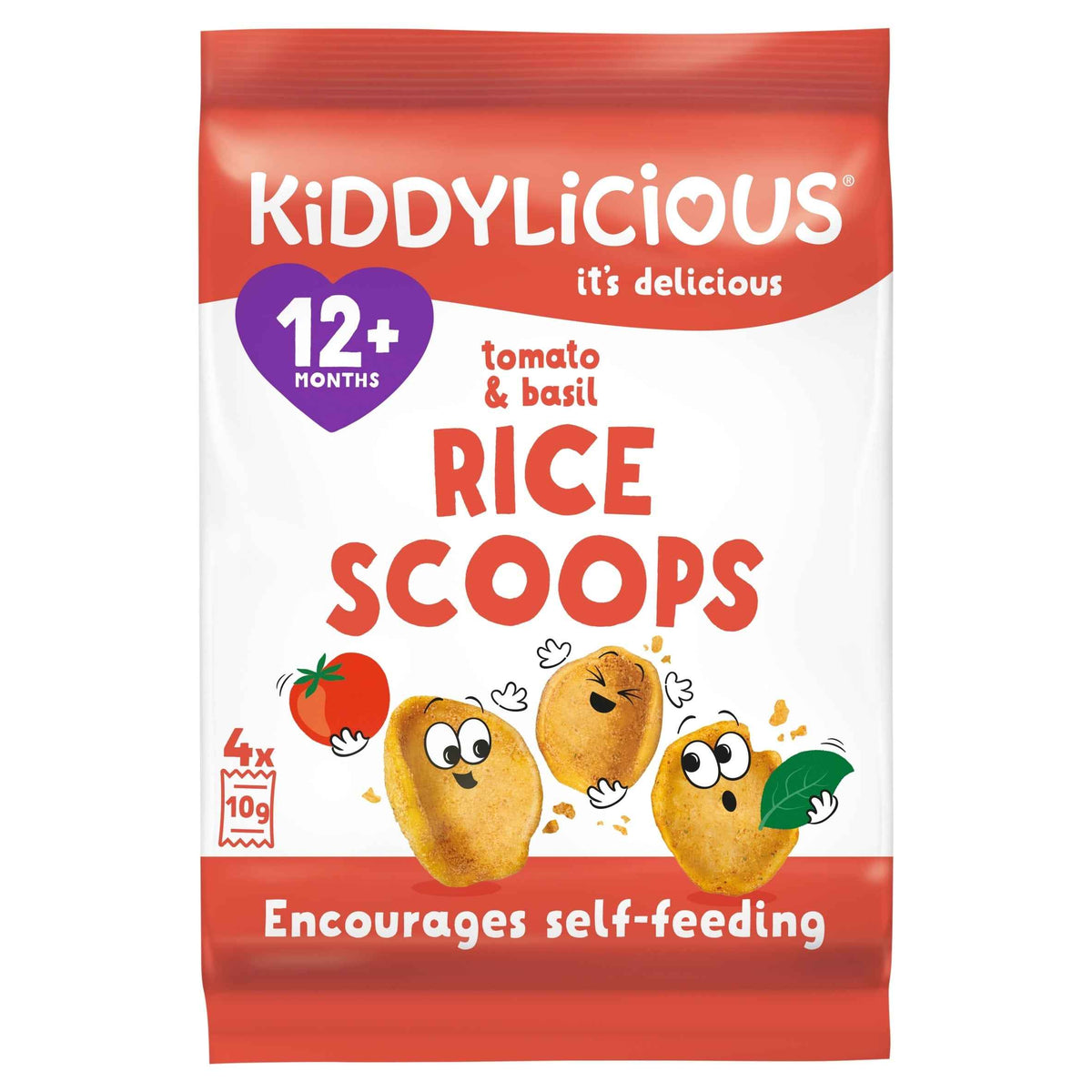 KIDDYLICIOUS Rice Scoops Tomato And Basil 4x10g 4x10g pack