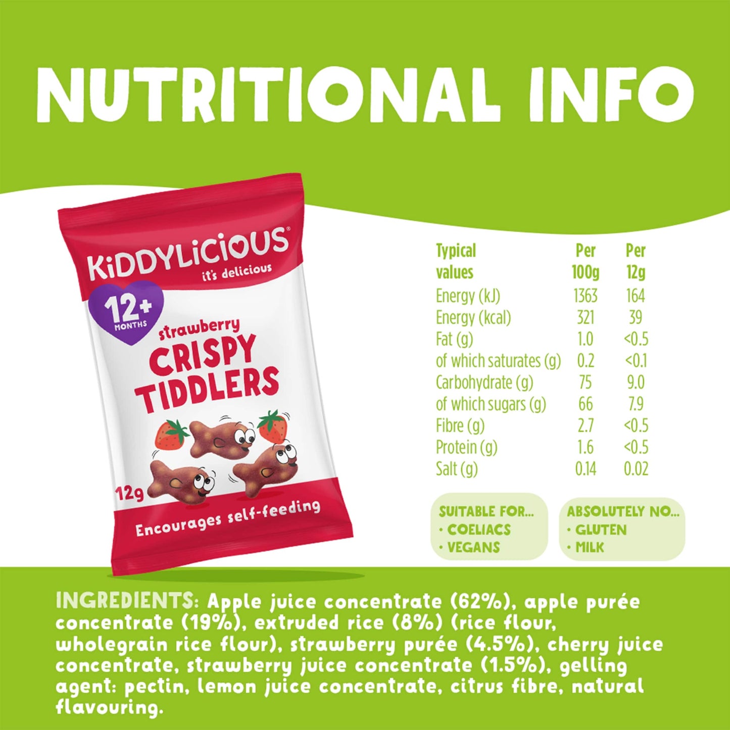 Kiddylicious Strawberry Crispy Tiddlers 4X12g — image 3
