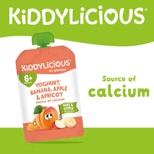 KIDDYLICIOUS Yogurt, Banana, Apple And Apricot 100g