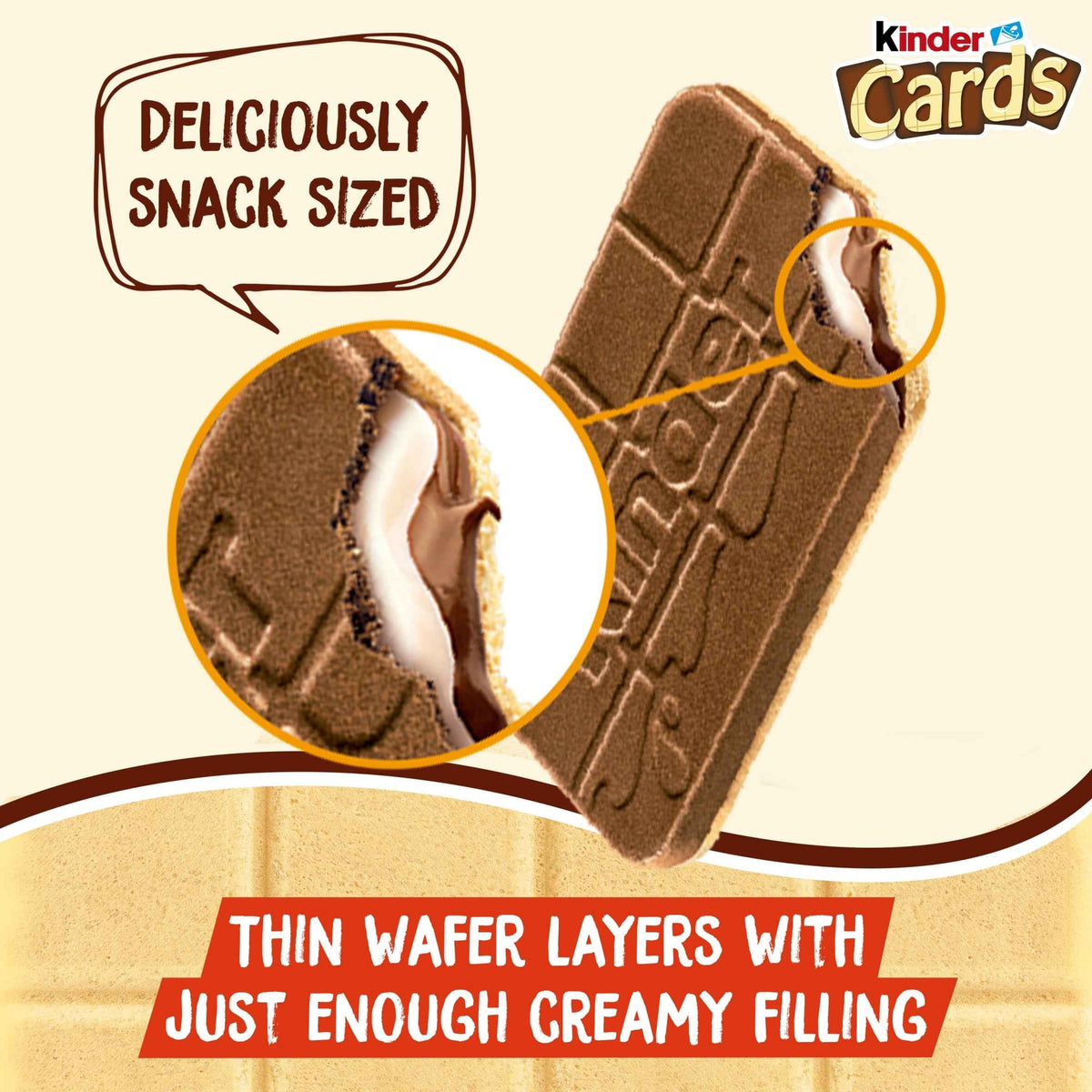 KINDER Cards Cocoa And Milk Biscuit Wafers Multipack, 8x12.8g extra photo