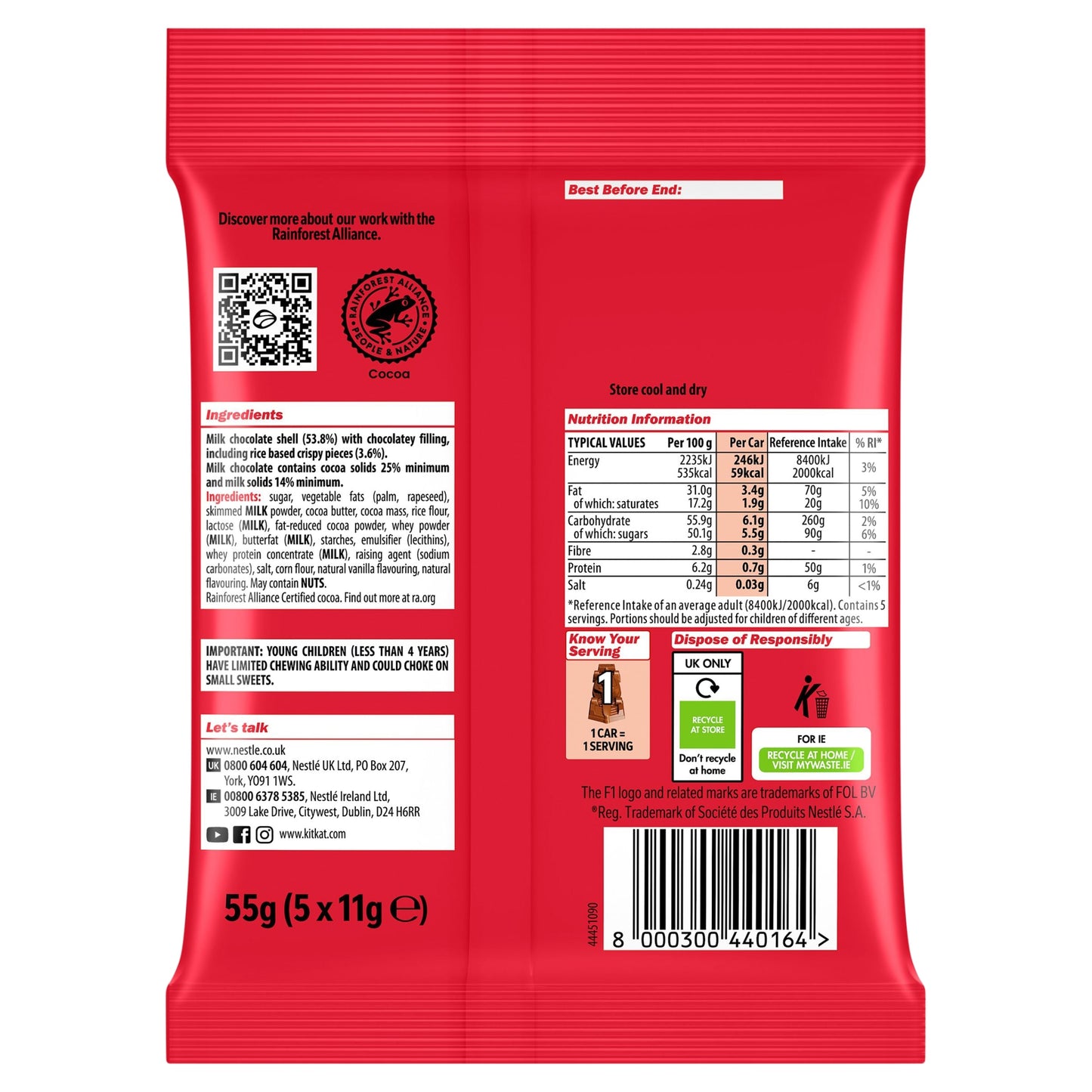 Kit Kat F1 Milk Chocolate Bar 55g — image 3