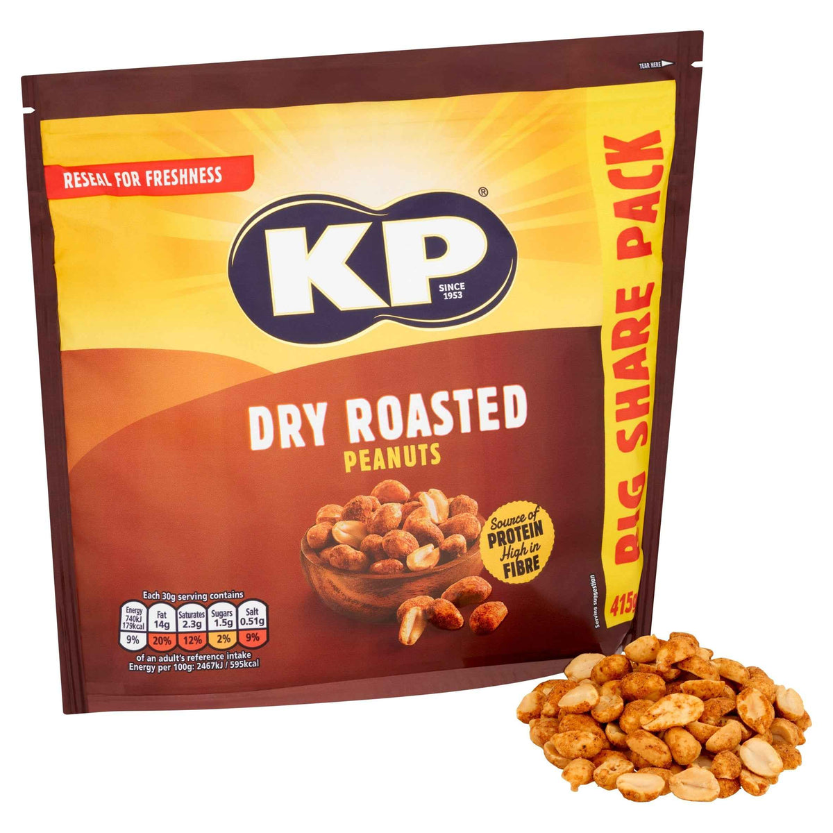 KP Dry Roasted Peanuts 415g 415g pack shot