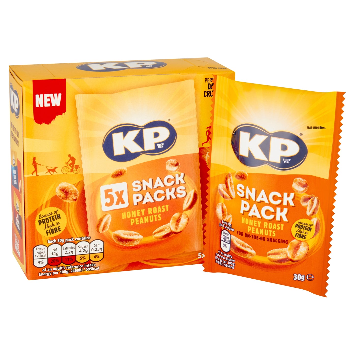 KP Honey Roast Peanuts Snack Packs 5 x 30g — image 2