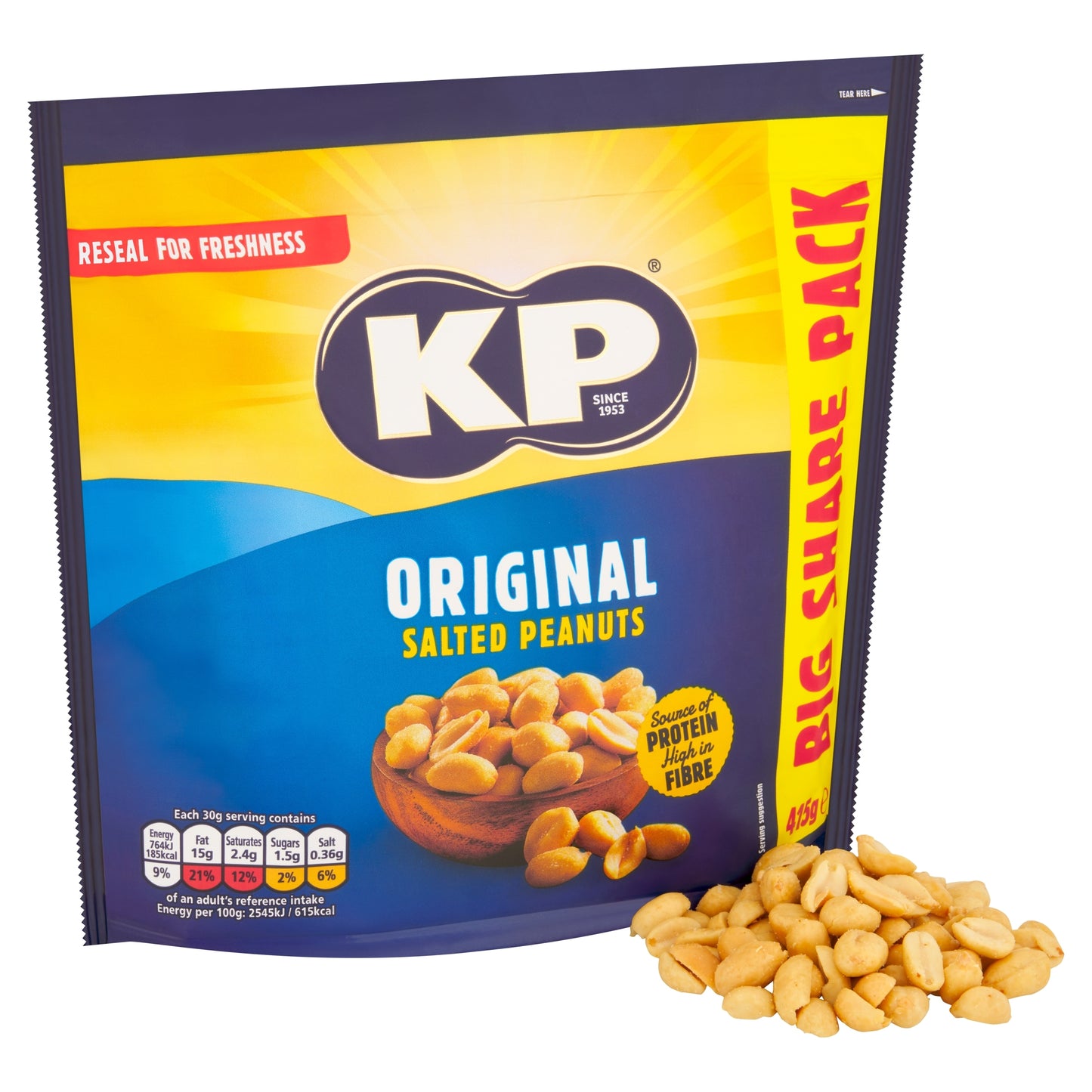 KP Original Salted Peanuts 415g 415g pack shot