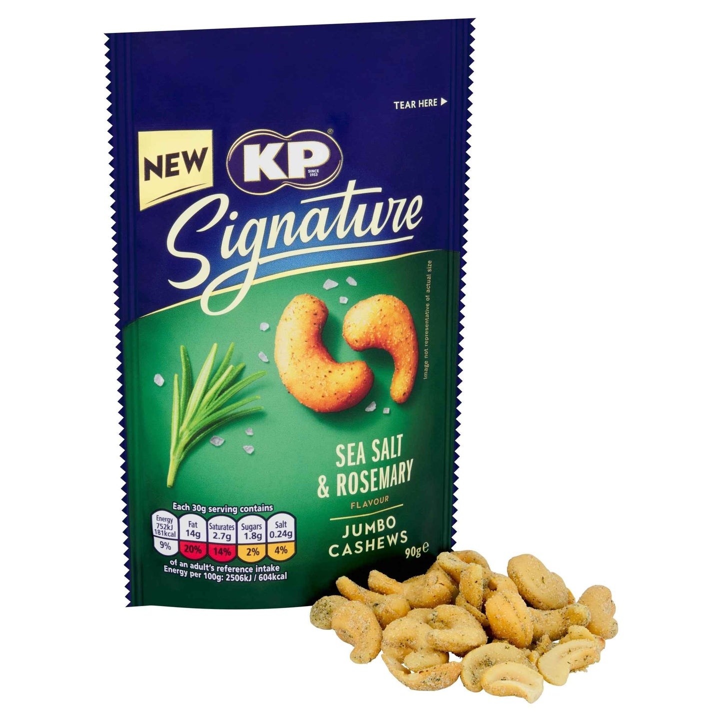 KP Signature Sea Salt And Rosemary Cashews 90g 90g pack shot