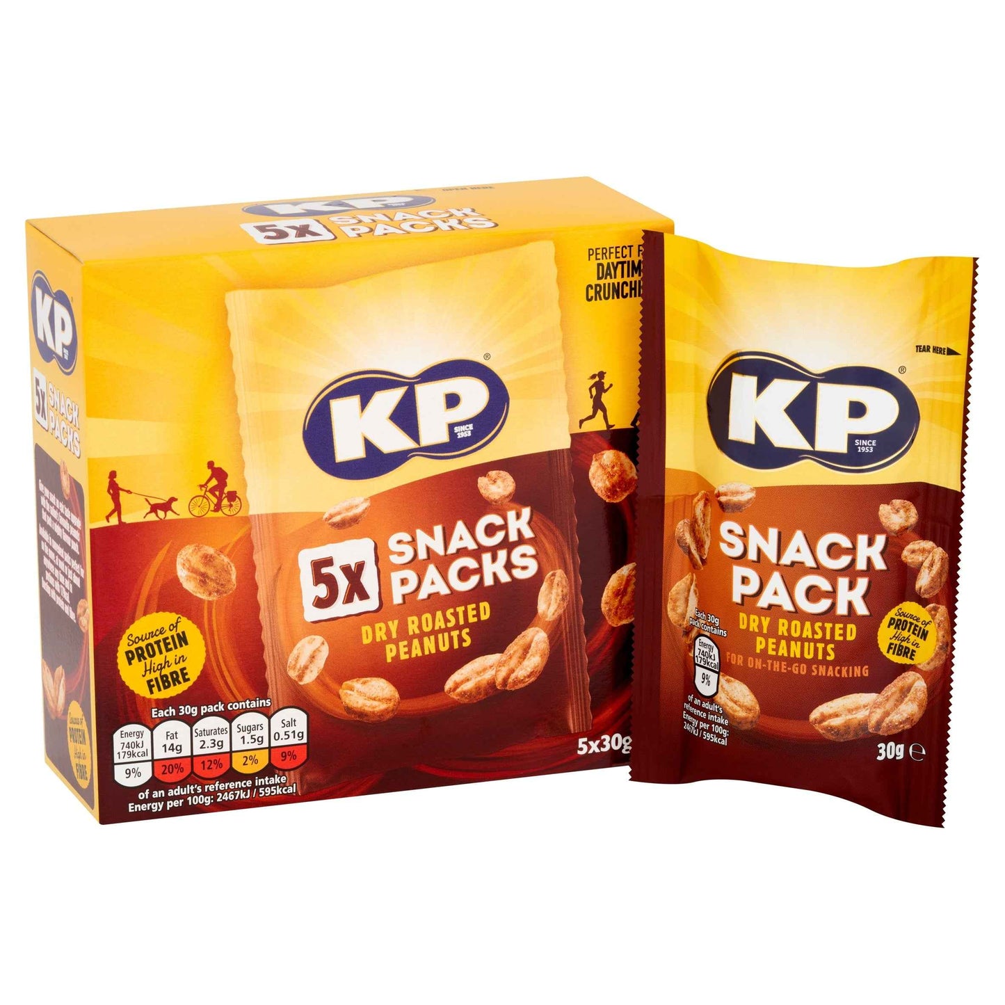 Kp Snack Packs Dry Roasted Peanuts 5 X 30g