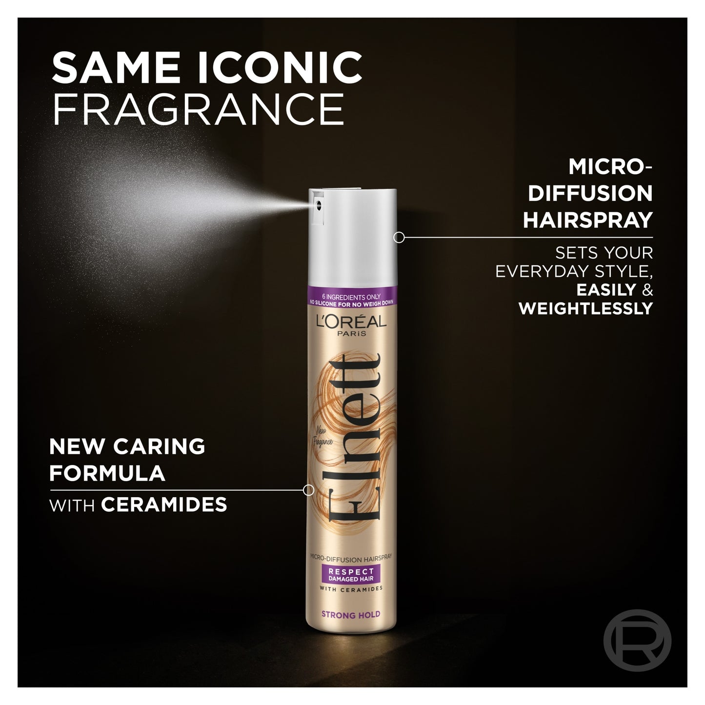 L'Oreal Elnett Damaged Strong Hold Hair Spray 200Ml — image 3