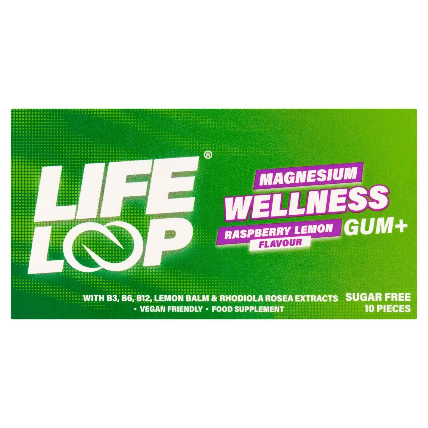 LIFE LOOP Wellness Magnesium Raspberry Lemon Gum 10pieces