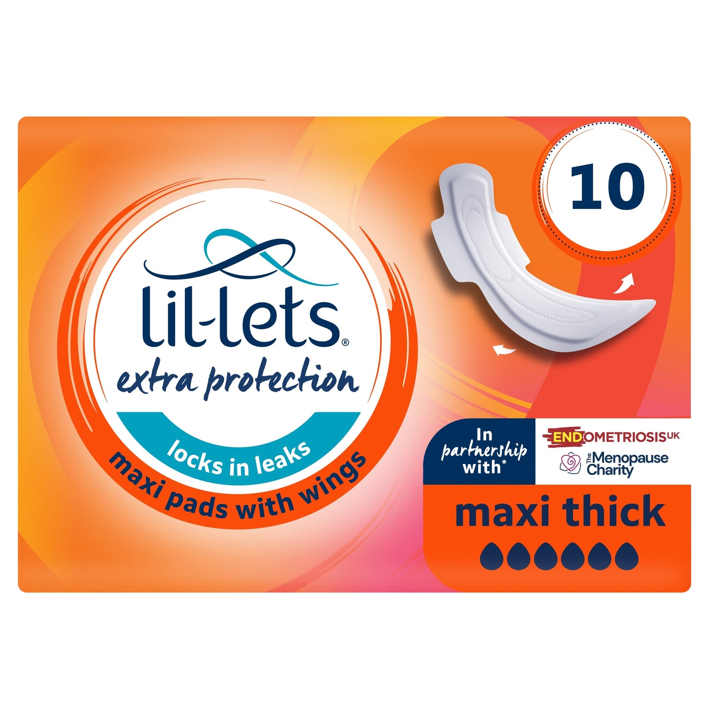 Lil-Lets Extra Protection 10 Maxi Pads with wings — image 1
