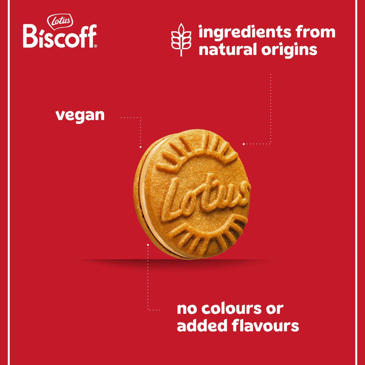 Lotus Biscoff Cream Sandwich Biscuits 150g pack shot