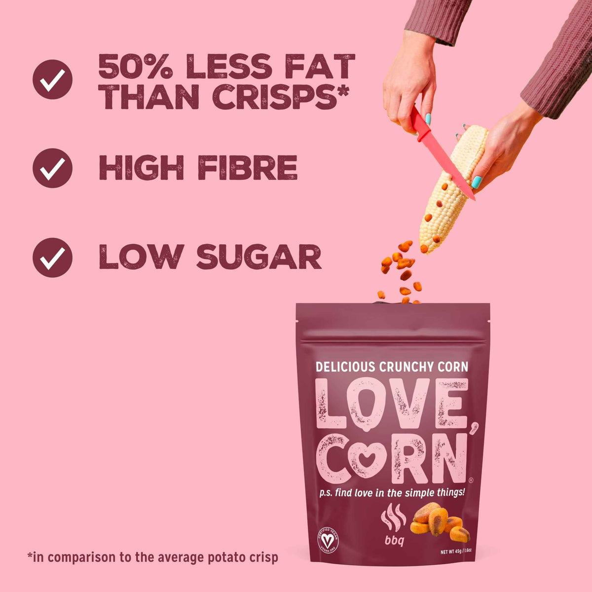 Love,corn Bbq Roasted Corn Snack 45g 45g pack shot