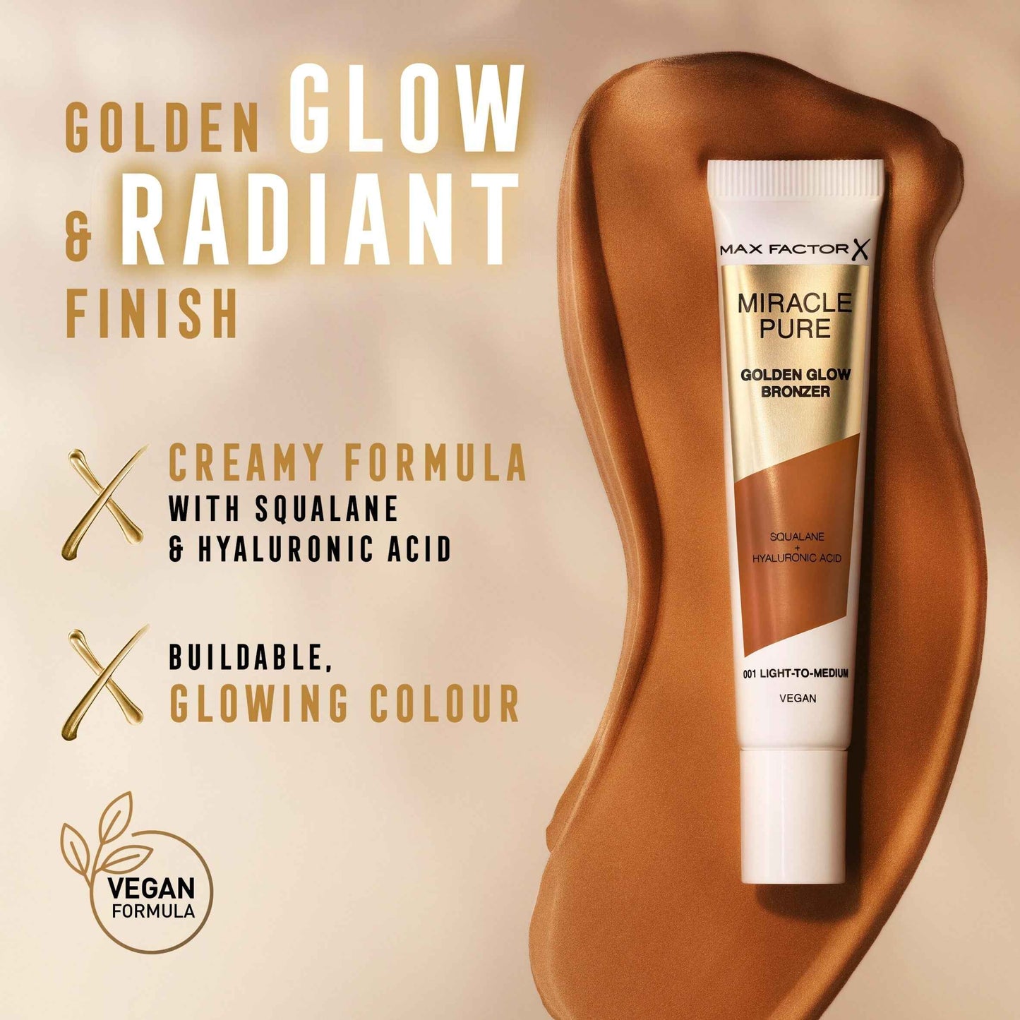 MAX FACTOR Miracle Pure Golden Glow Bronzer Light To Medium 001 15ml gallery