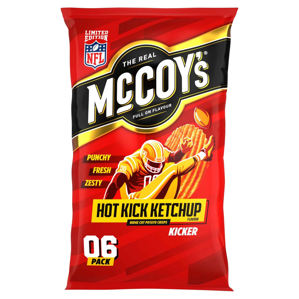 McCOY'S Hot Kick Ketchup Multipack Crisps 6x25g