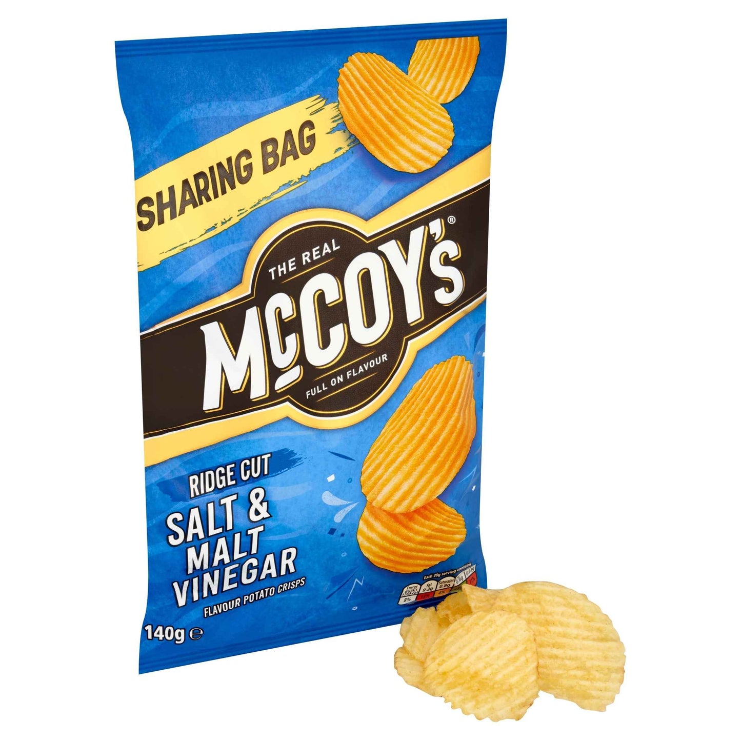 McCOY'S Salt & Malt Vinegar Sharing Crisps 140g