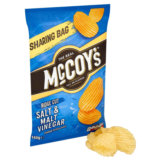 McCOY'S Salt & Malt Vinegar Sharing Crisps 140g 140g pack shot