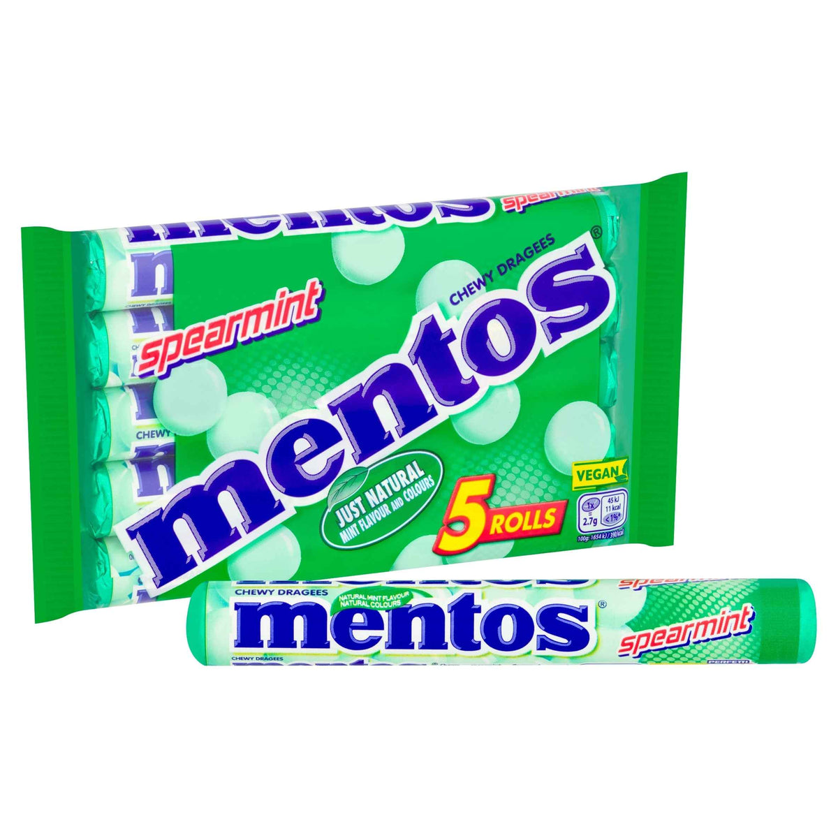 MENTOS Spearmint 5 Pack 190g 190g pack shot