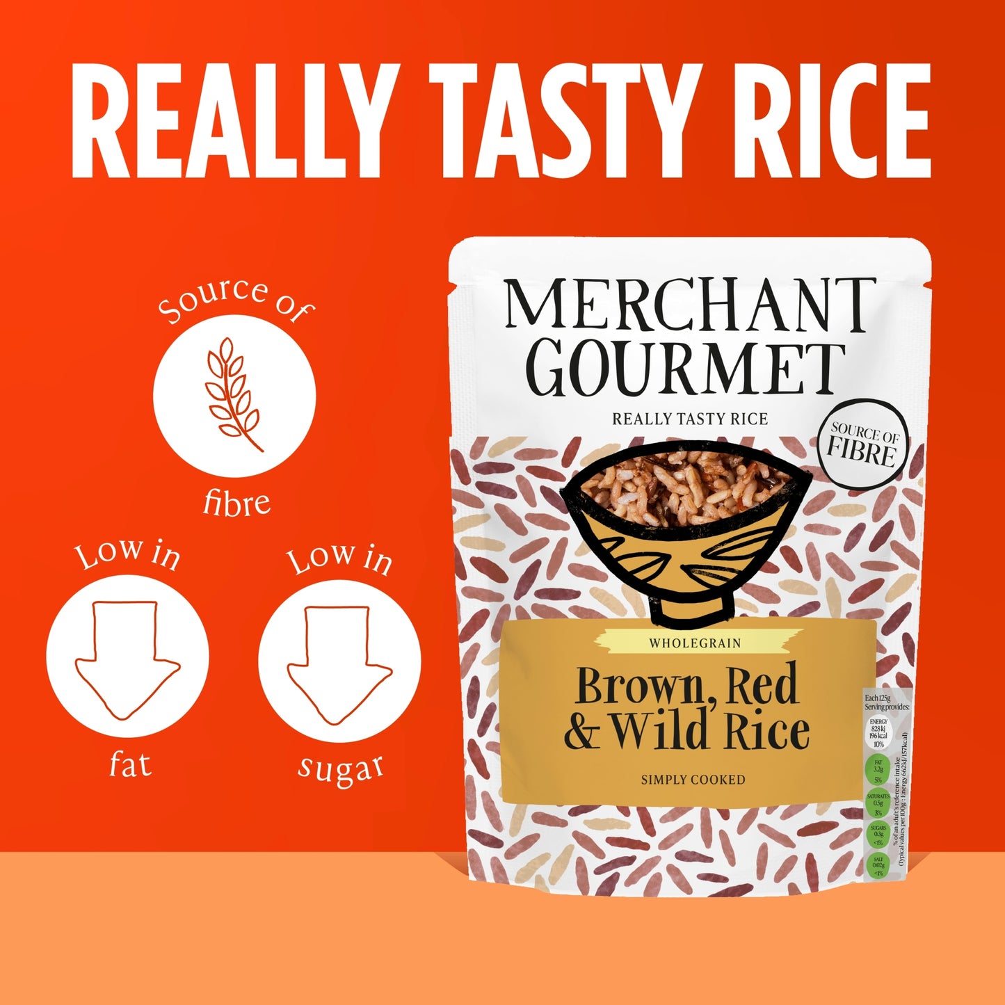 Merchant Gourmet Brown, Red & Wild Rice 250g — image 3