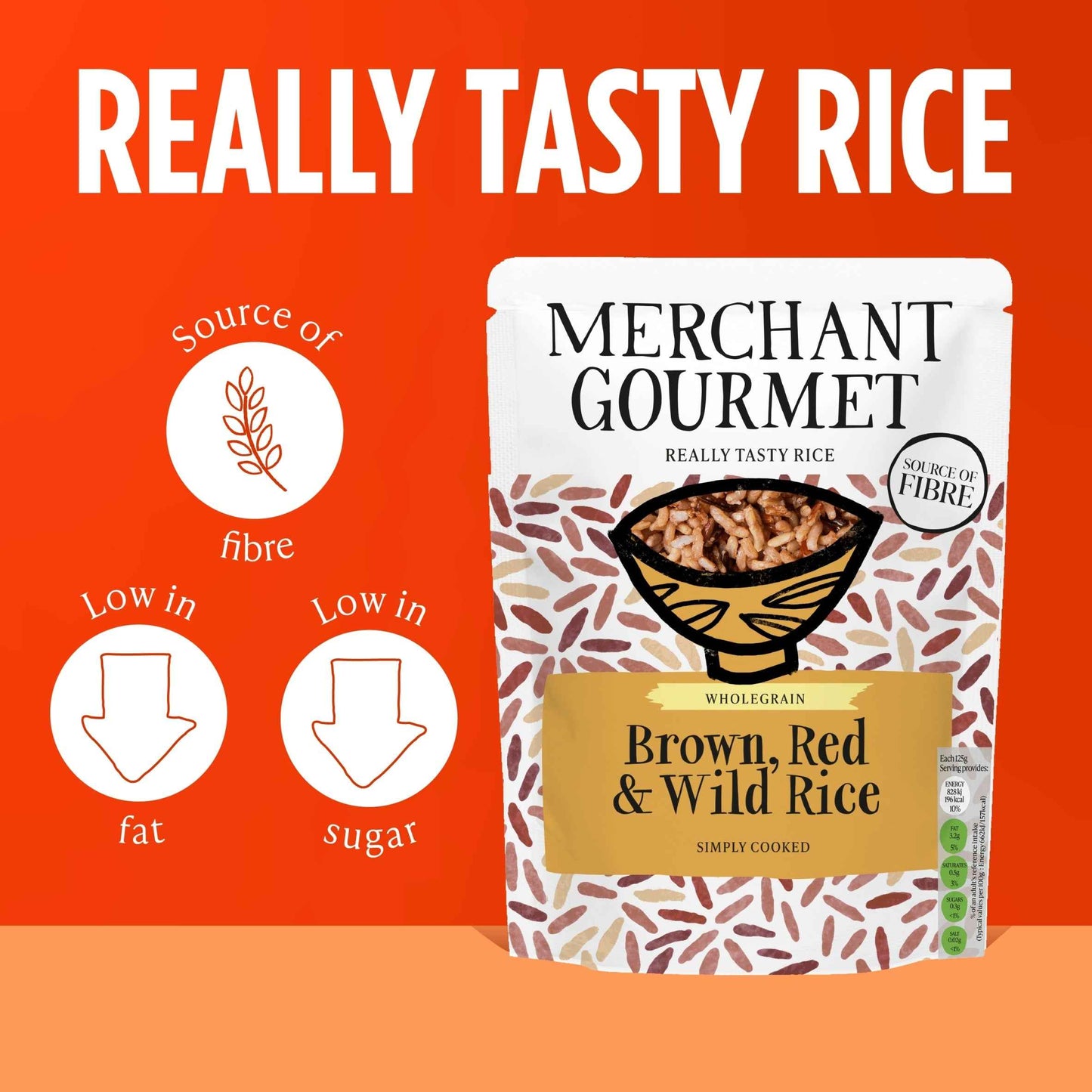 MERCHANT GOURMET Brown, Red & Wild Rice 250g