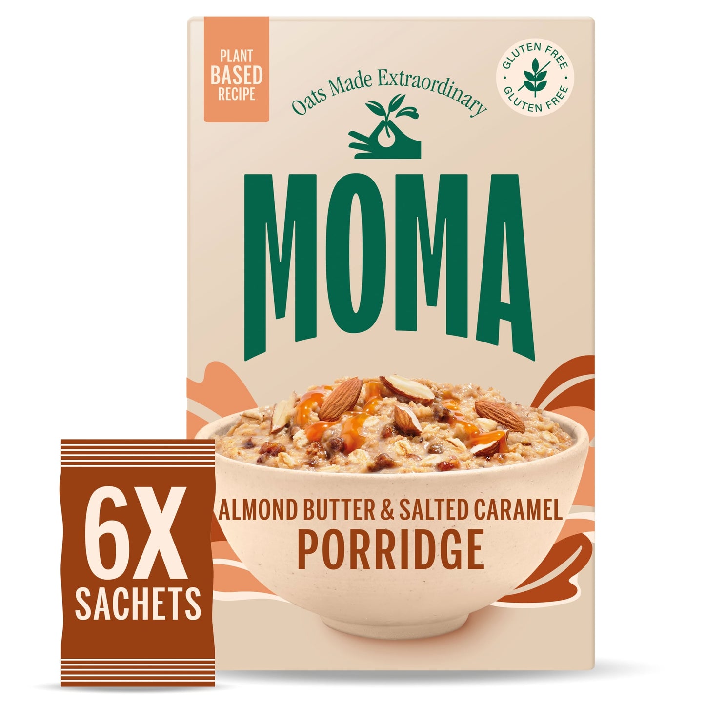 MOMA Almond Butter & Salted Caramel Porridge 6 Sachets 240g — image 1