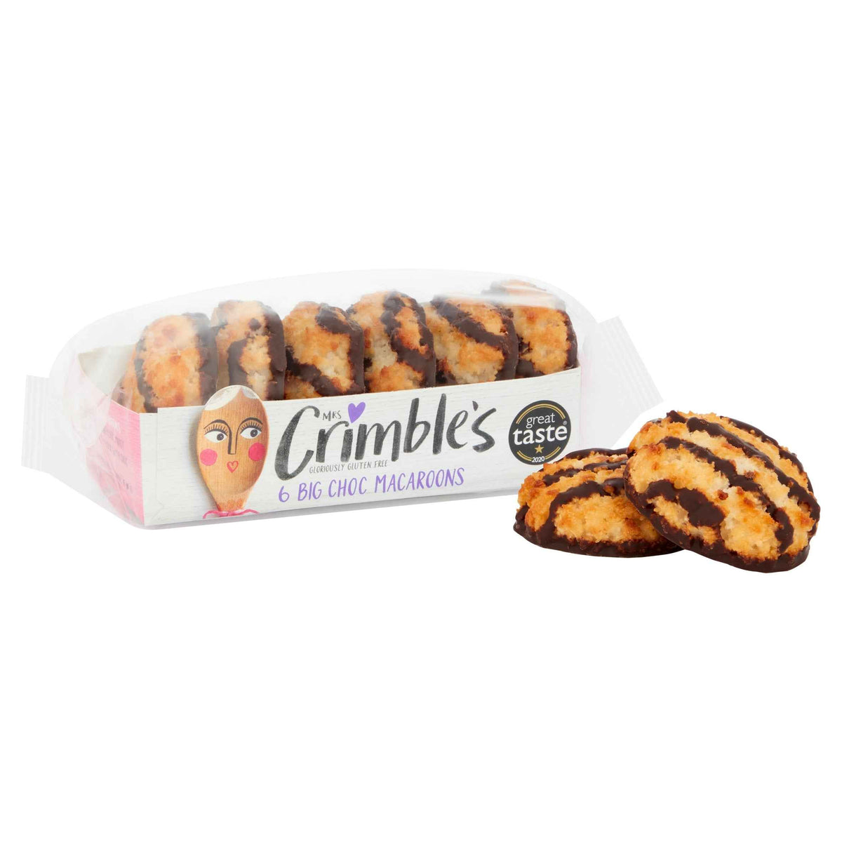 MRS CRIMBLE'S Gluten Free Chocolate Coconut Macaroons 6 Pack 195g 195g pack shot