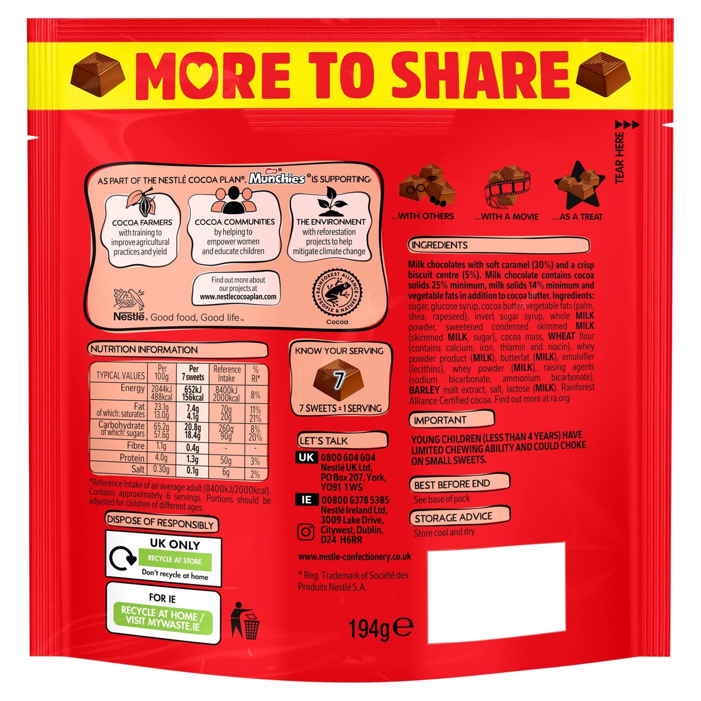 Munchies Milk Chocolate Share Bag 194G — image 3