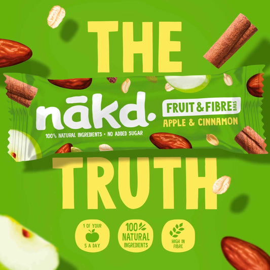 NAKD Fruit & Fibre Apple & Cinnamon Bars 3 X 44g