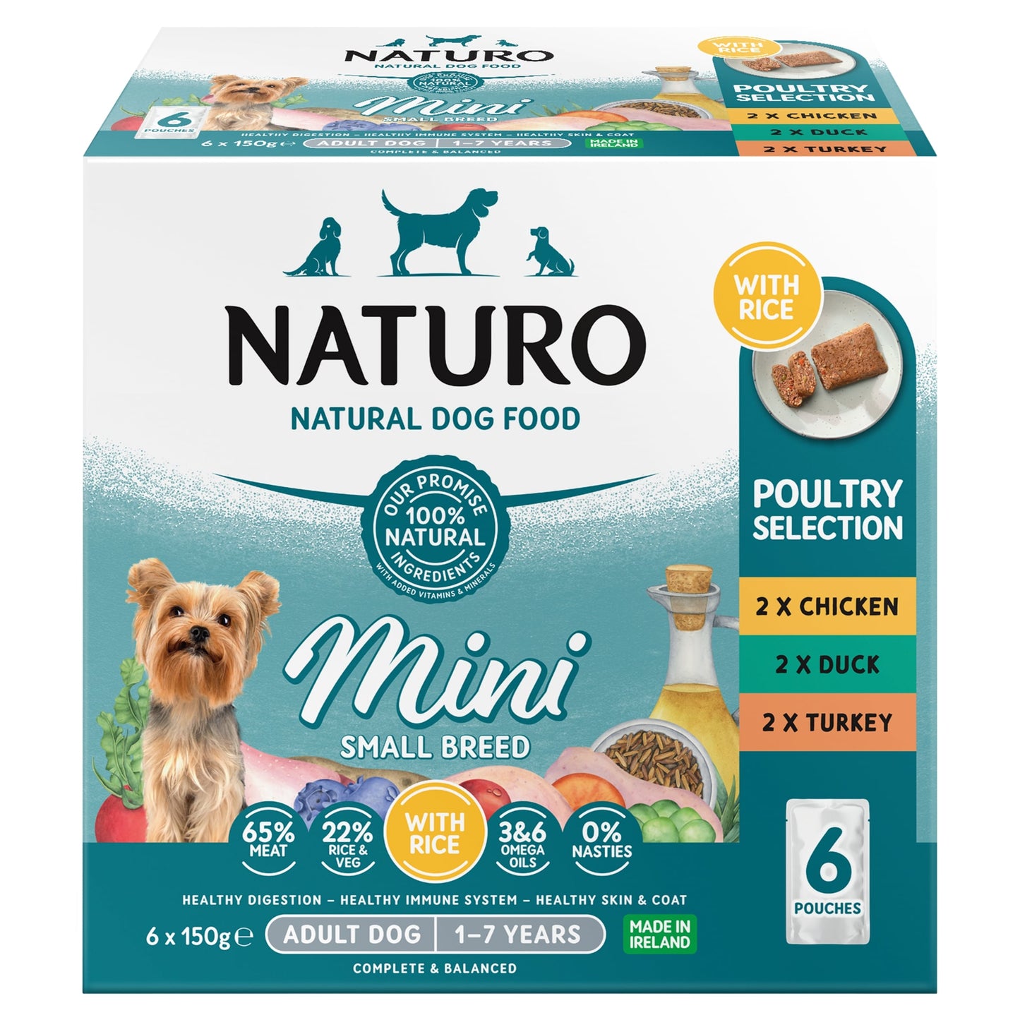 Naturo Mini Poultry Selection Adult Dog Food 6x150g — image 1