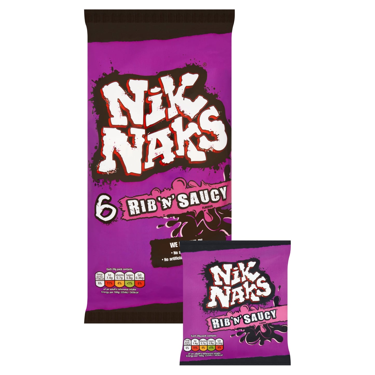 Nik Naks Rib 'N' Saucy Multipack Crisps 6x20g — image 2