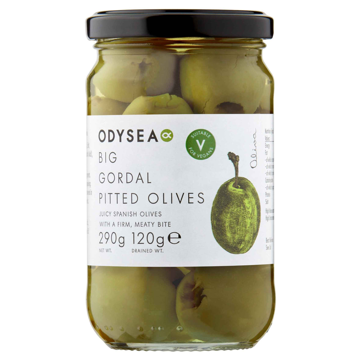 ODYSEA Big Gordal Pitted Olives 290g