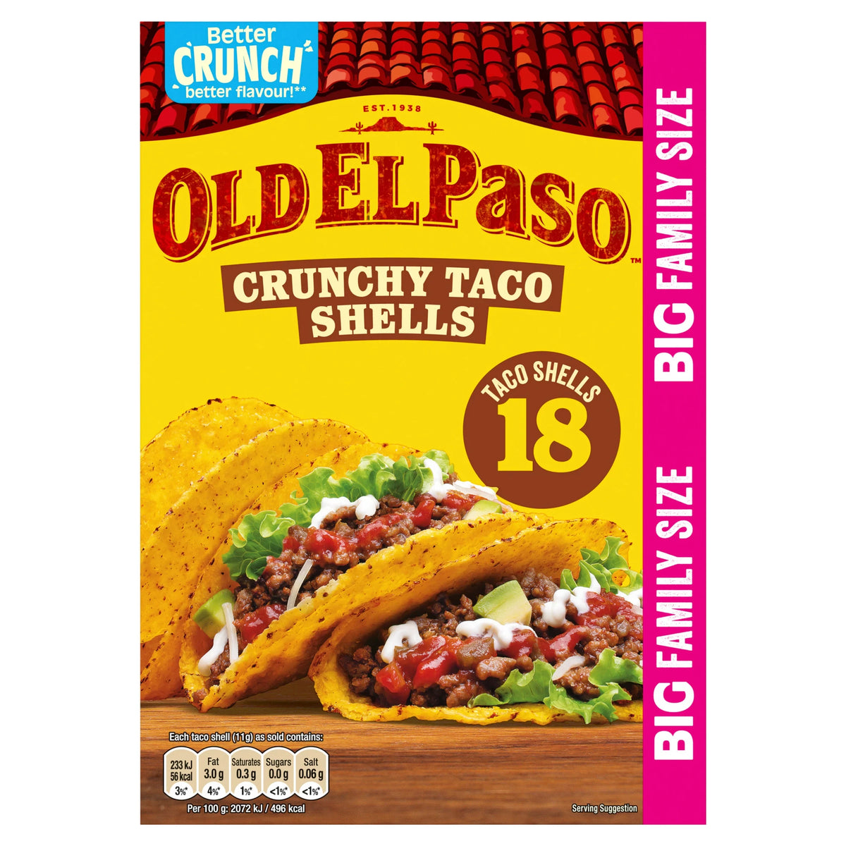 Old El Paso Crunchy 18 Taco Shells 203g — image 1