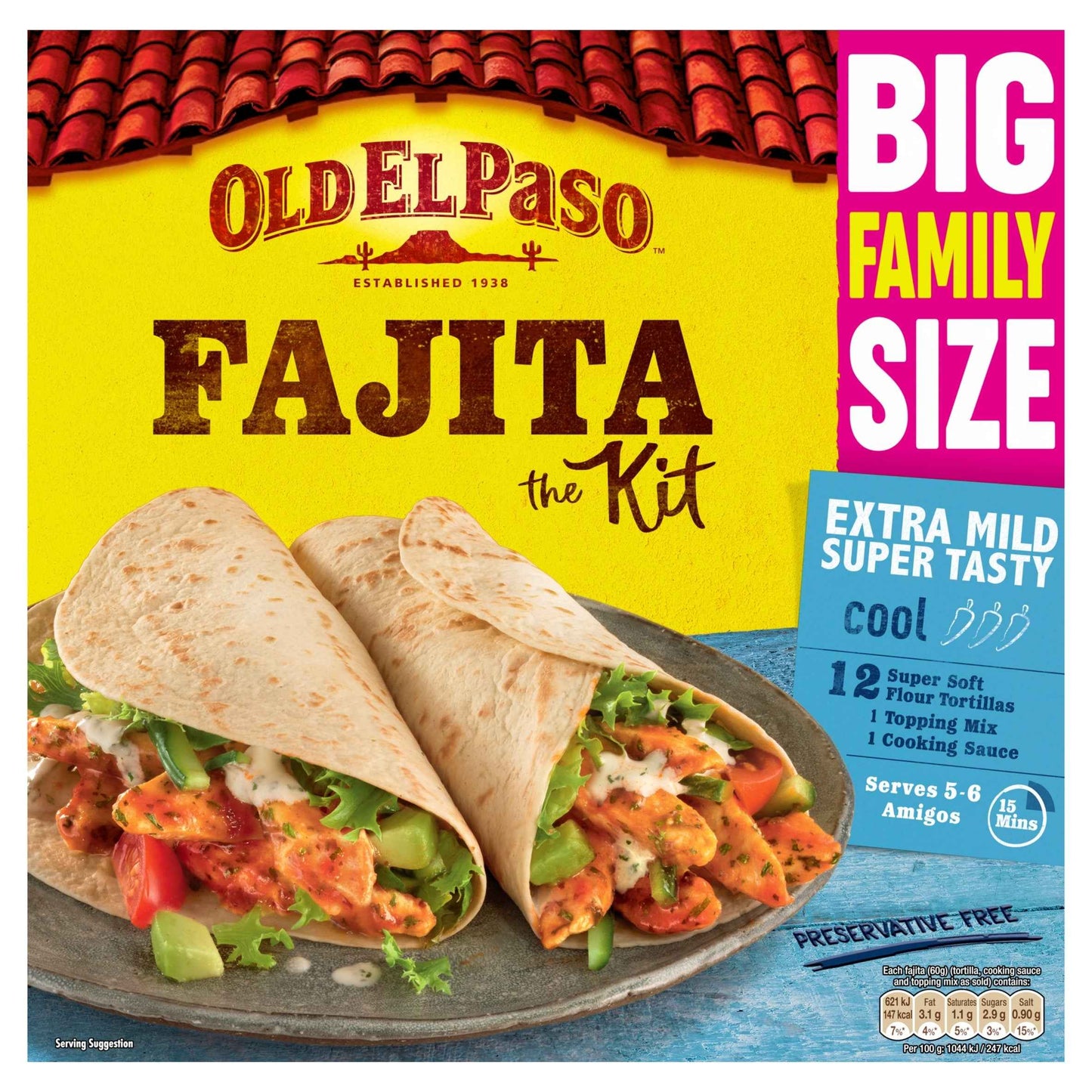 OLD EL Paso Fajita Flour Tortillas Kit 714g